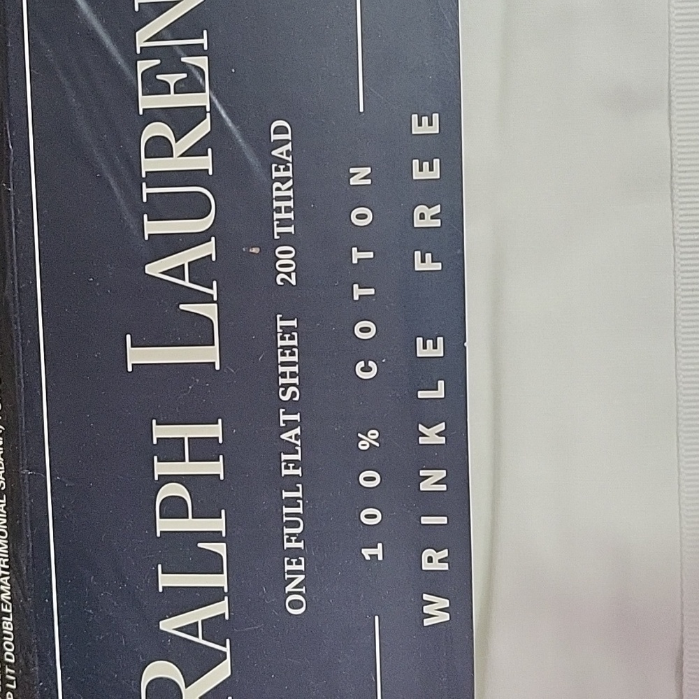 NWT White Ralph Lauren Full Flat Sheet 100% Cotton Wrinkle Free 200 Thread - Picture 2 of 5